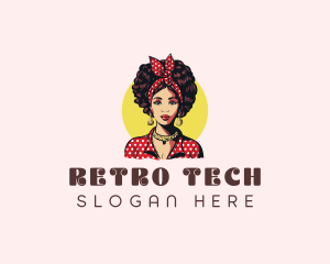 Retro Pinup Girl logo design