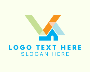 Letter V - House Construction Letter V logo design