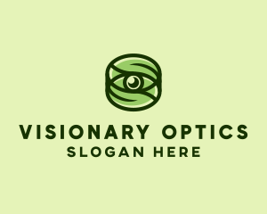 Optometry - Natural Eco Eye Lens logo design