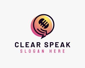 Speech - Entertainment Microphone Speaker logo design