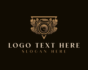 Lens - Camera Leaf Photography logo design