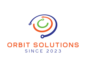 Multicolor Orbit Ring logo design