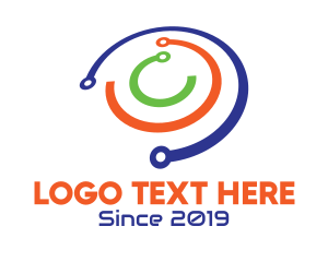 Search Engine - Multicolor Orbit Ring logo design