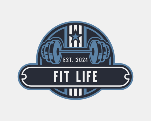 Fitness Barbell Gym logo design