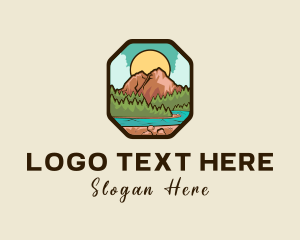 Woods - River Mountain Travel logo design