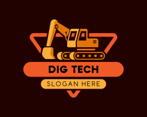 Excavator Digger Heavy Equipment logo design