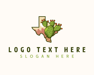 Saguaro Cactus - Texas Prickly Pear Cactus logo design