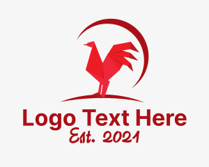 Craft - Poultry Chicken Origami logo design