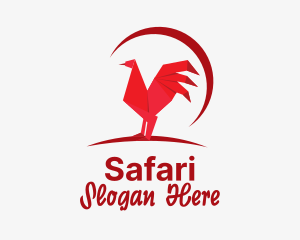 Poultry Chicken Origami Logo