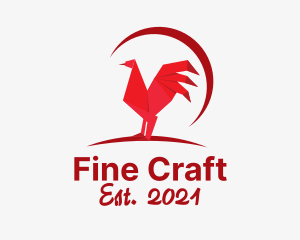 Poultry Chicken Origami logo design