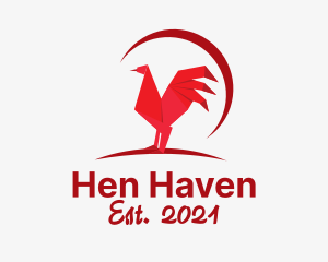 Hen - Poultry Chicken Origami logo design