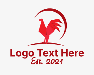 Paper - Poultry Chicken Origami logo design