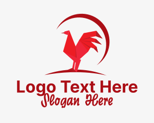 Poultry Chicken Origami Logo