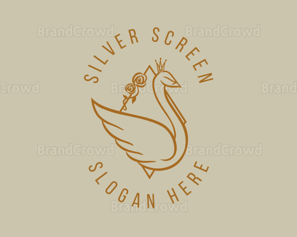 Gold Elegant Swan Logo