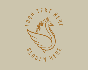 Gold Elegant Swan Logo
