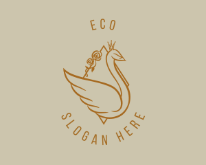 Swan - Gold Elegant Swan logo design