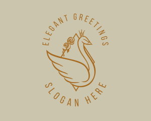 Gold Elegant Swan logo design