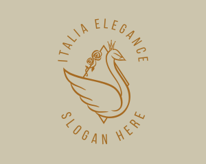 Gold Elegant Swan logo design