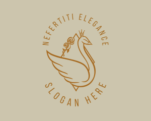 Gold Elegant Swan logo design