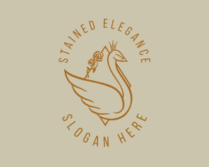 Gold Elegant Swan logo design