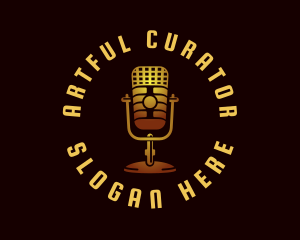 Podcast Radio Microphone logo design