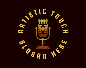 Podcast Radio Microphone logo design