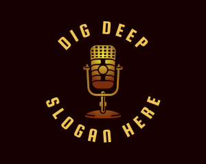 Podcast Radio Microphone logo design