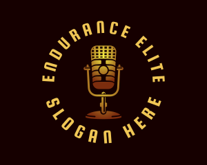 Podcast Radio Microphone logo design