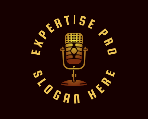 Podcast Radio Microphone logo design