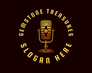 Podcast Radio Microphone logo design