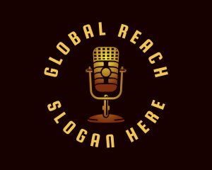 Podcast Radio Microphone logo design