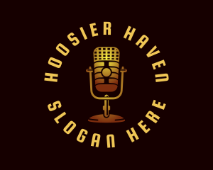 Podcast Radio Microphone logo design