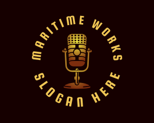 Podcast Radio Microphone logo design