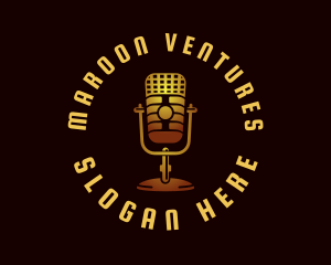 Podcast Radio Microphone logo design