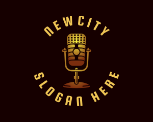 Podcast Radio Microphone logo design