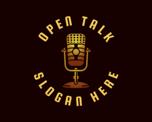 Podcast Radio Microphone logo design