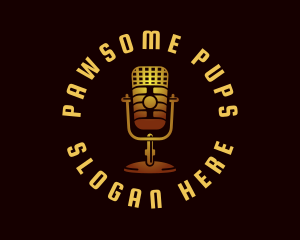 Podcast Radio Microphone logo design