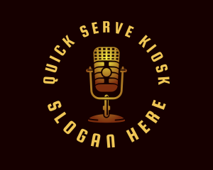 Podcast Radio Microphone logo design