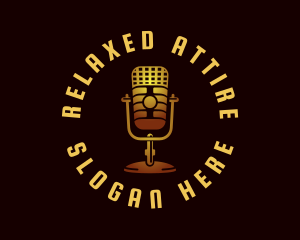 Podcast Radio Microphone logo design