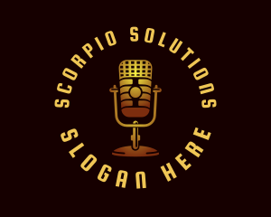 Podcast Radio Microphone logo design