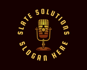 Podcast Radio Microphone logo design