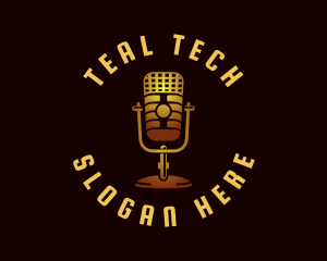 Podcast Radio Microphone logo design