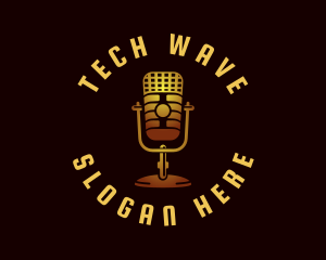 Electronic - Podcast Radio Microphone logo design