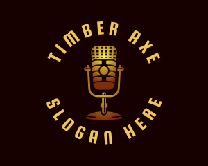 Podcast Radio Microphone logo design