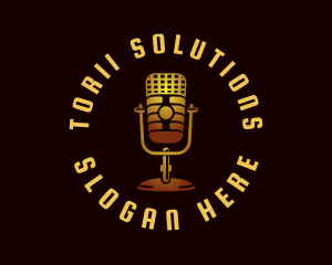 Podcast Radio Microphone logo design