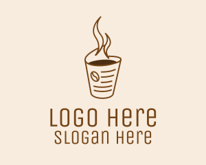 Hot Coffee - Morning News Coffee Cup logo design