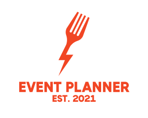 Culinary - Fork Lightning Bolt Fast Food logo design
