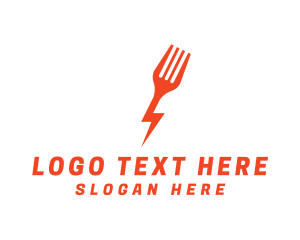 Abstract - Fork Lightning Bolt Fast Food logo design