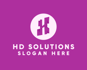 Purple Letter H logo design