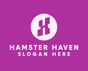 Purple Letter H logo design